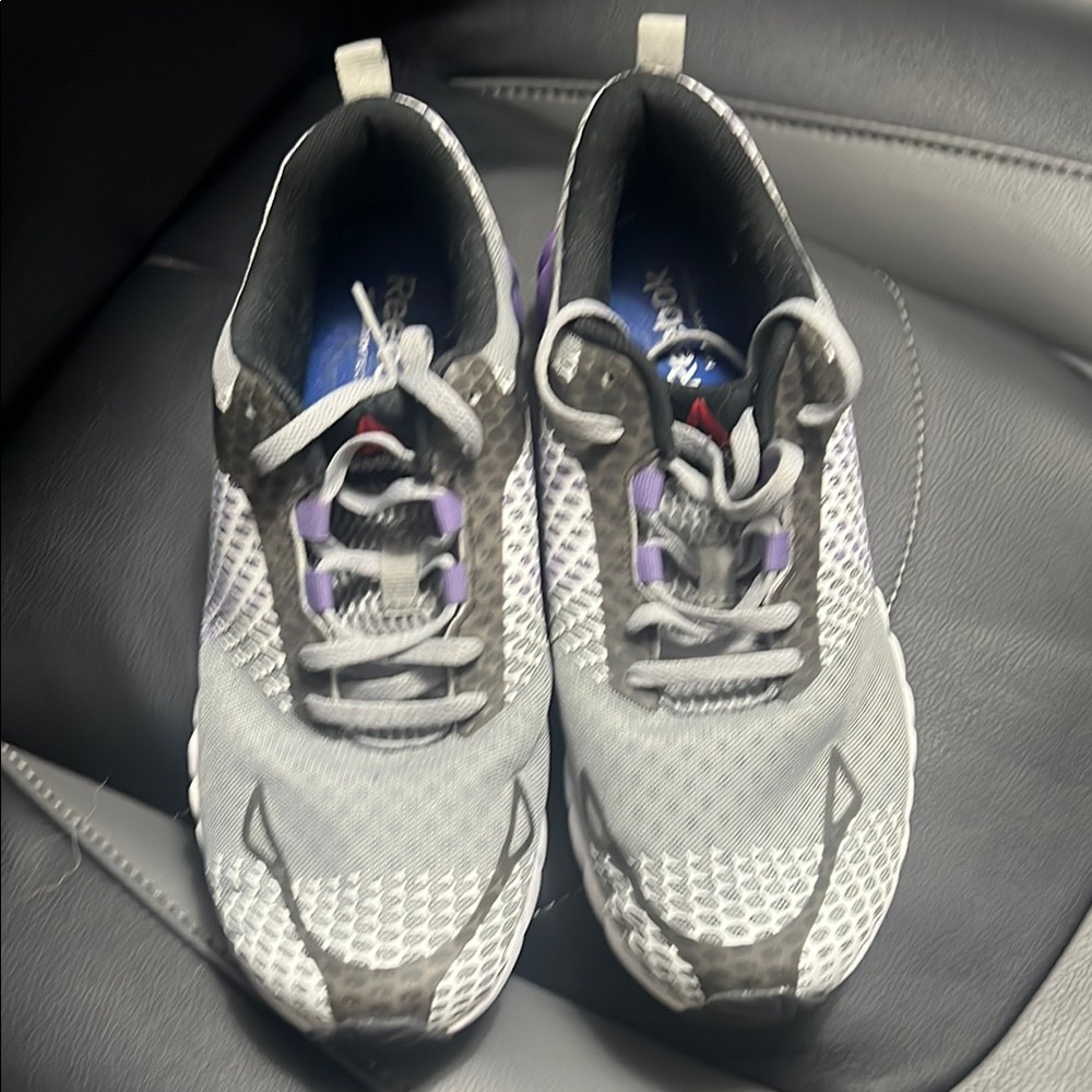 Reebok Mesh Sneakers in Gray and Purple